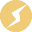 Circle with lightning bolt icon